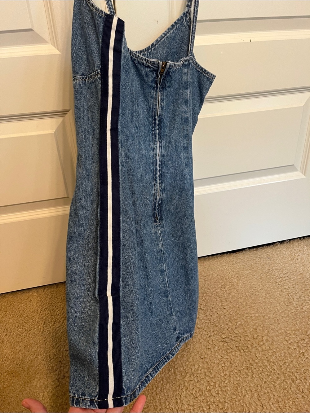 Vintage Express Bleus Denim Mini Dress USA 100% Cotton Size 5/6 Y2K - Picture 9 of 11